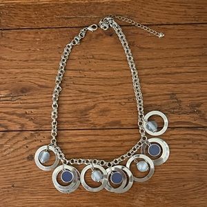 Chunky silver and blue necklace